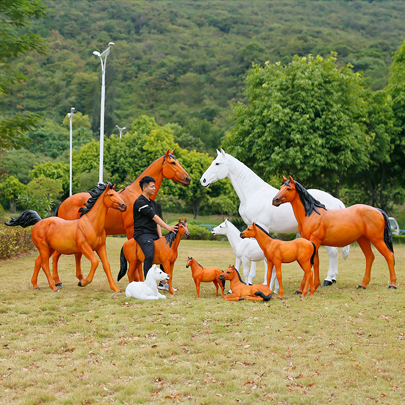 Life Size Horse Statue Larger Fiberglass Animal Sculpture for Outdoor Garden Courtyard Landscape Decoration