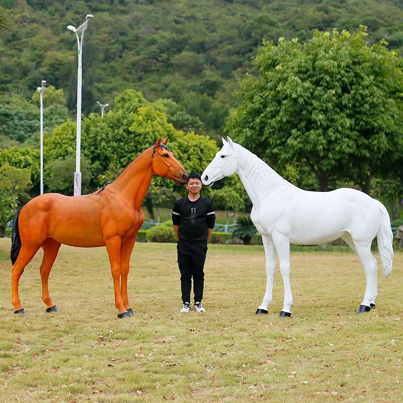 Life Size Horse Statue Larger Fiberglass Animal Sculpture for Outdoor Garden Courtyard Landscape Decoration