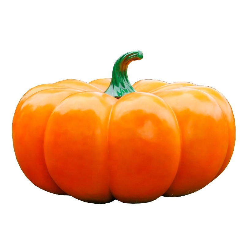 Simulation Smooth Surface Round Pumpkin Giant Fiberglass Sculpture for Home Outdoor Garden Hallowmas Decoration