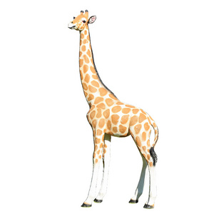 Life Full Size Giraffe Statue Large Blue Standing Giraffe Prop Fiberglass Animal Sculpture for Outdoor Garden Decoration