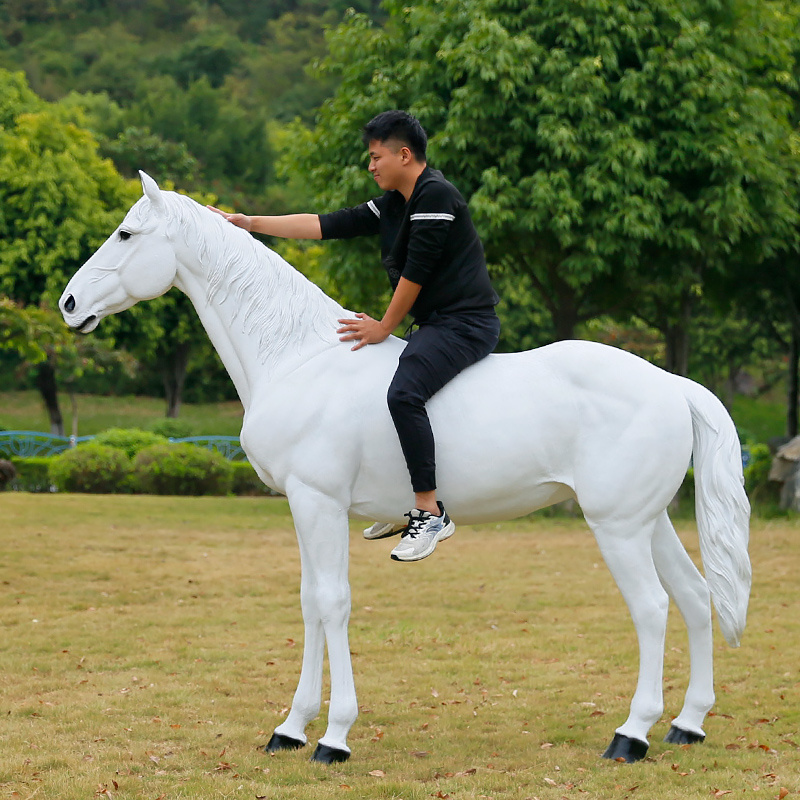 Life Size Horse Statue Larger Fiberglass Animal Sculpture for Outdoor Garden Courtyard Landscape Decoration