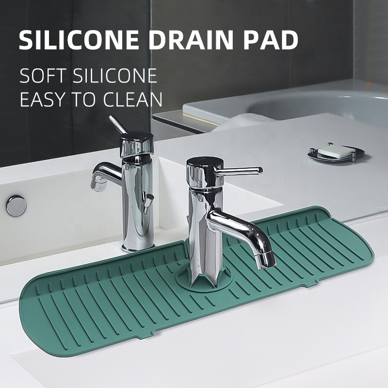 faucet silicone pad non-slip draining mat faucet drain pad for kitchen sink splash guard for sink items