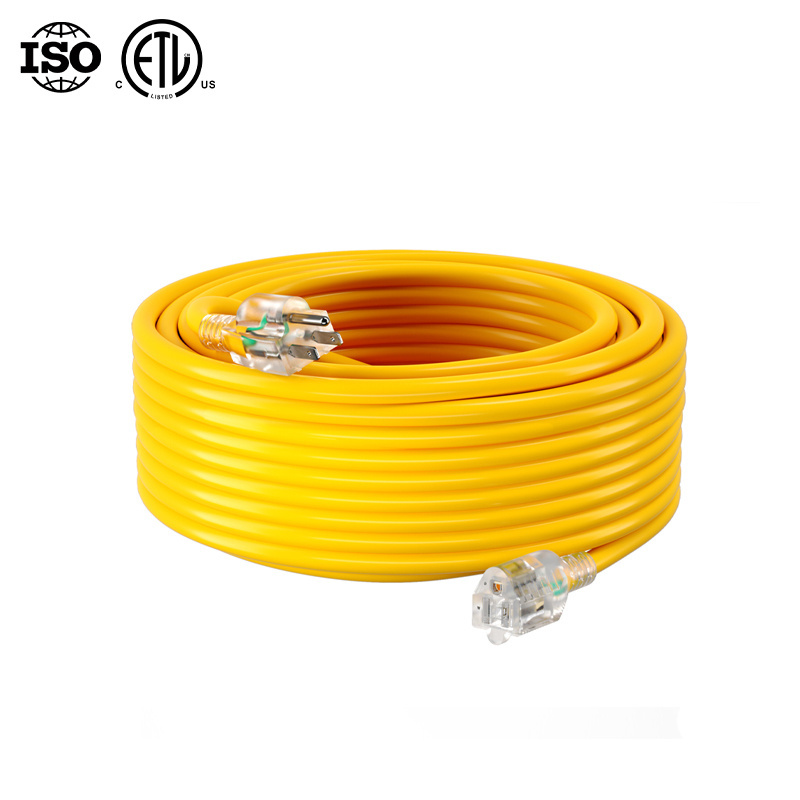 electric extension cords,heavy duty sjtw 12/3 100ft light indicator outdoor extension cord plug waterproof extension cord