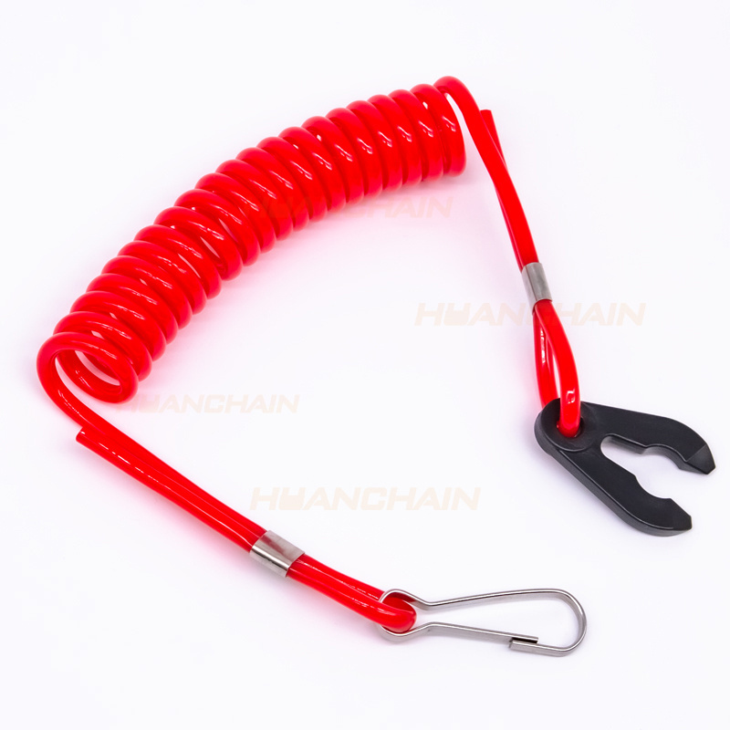 spiral retractable spring plastic coil keychain lanyard coiled plastic spiral cord