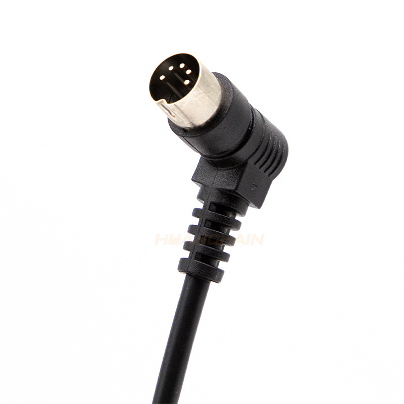 5pin D right angle plug camera PVC PU spiral cord customized Power coiled cables Electrical extension cord Curly flex cables