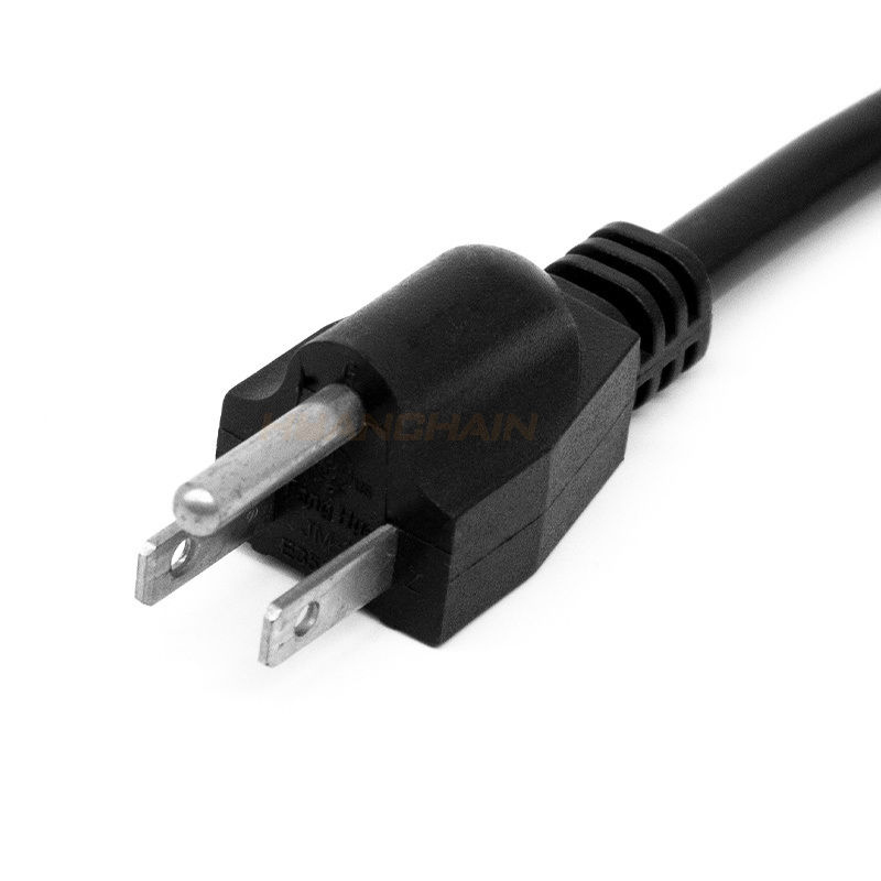 Y Splitter - 1FT Right Angled  Plug NEMA 5-15P 1 to 2 way 5-15R power cord