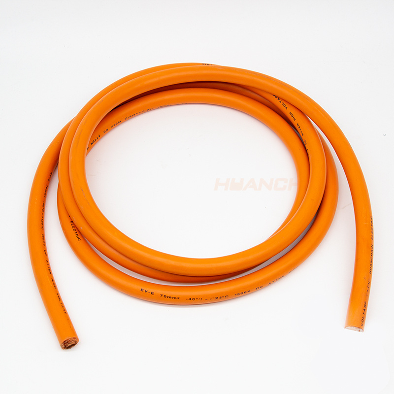 Screen New Energy Automotive Ev charging cable 25mm2 35mm2 50mm2 70mm2 Orange 1000/1500V Double insulated HV cable