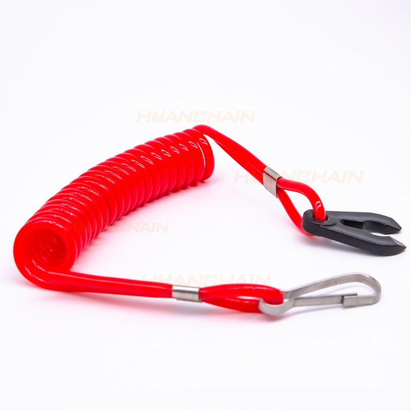 innovative original flexible plastic spring coil cord fishing tool retractable lanyards