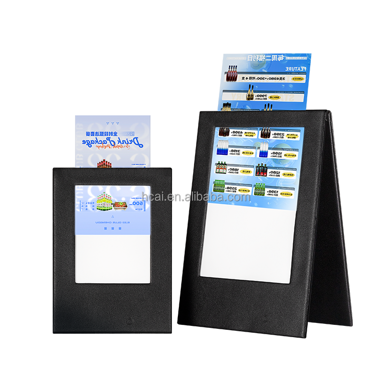 Personalized LED menu 2 views table tent for menu bar menu holder