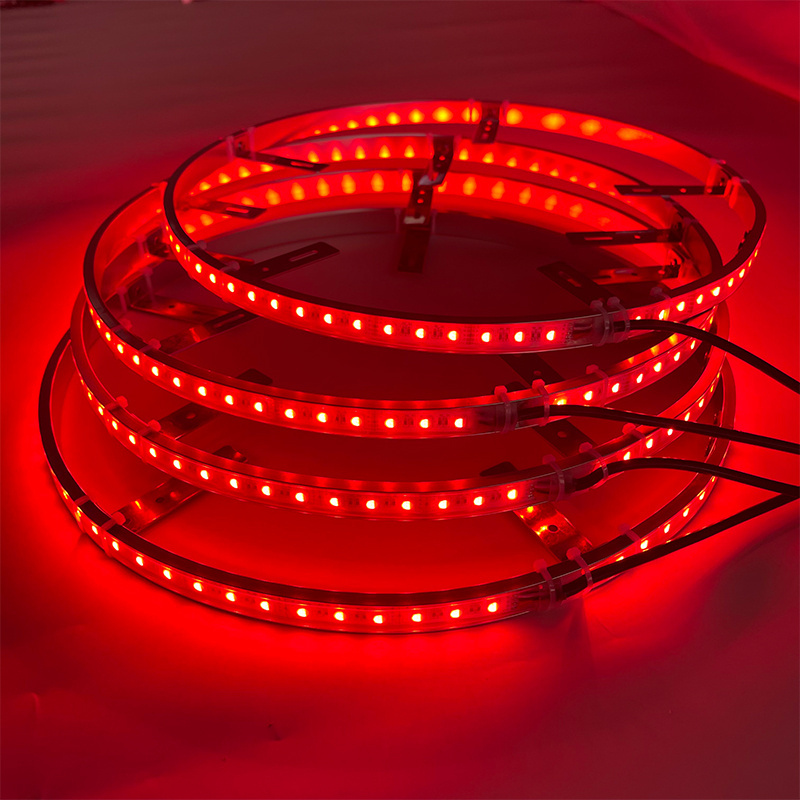 15.5 inch  single Row RGBW pure white Led Wheel Ring Lights app remote control IP68 wheel Rim Lights for Car Tire