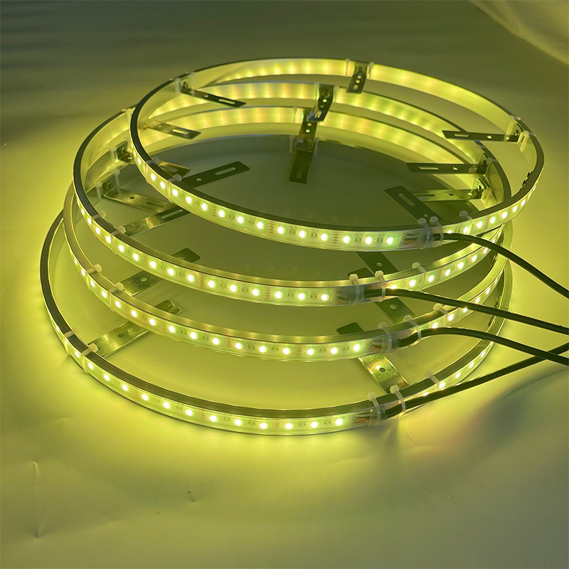 15.5 inch  single Row RGBW pure white Led Wheel Ring Lights app remote control IP68 wheel Rim Lights for Car Tire