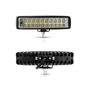 6 Inch LED Work Light  Bar Spotlight Driving Fog Lamp Dual Color White & Amber One-line Work Light Combo Beam Light