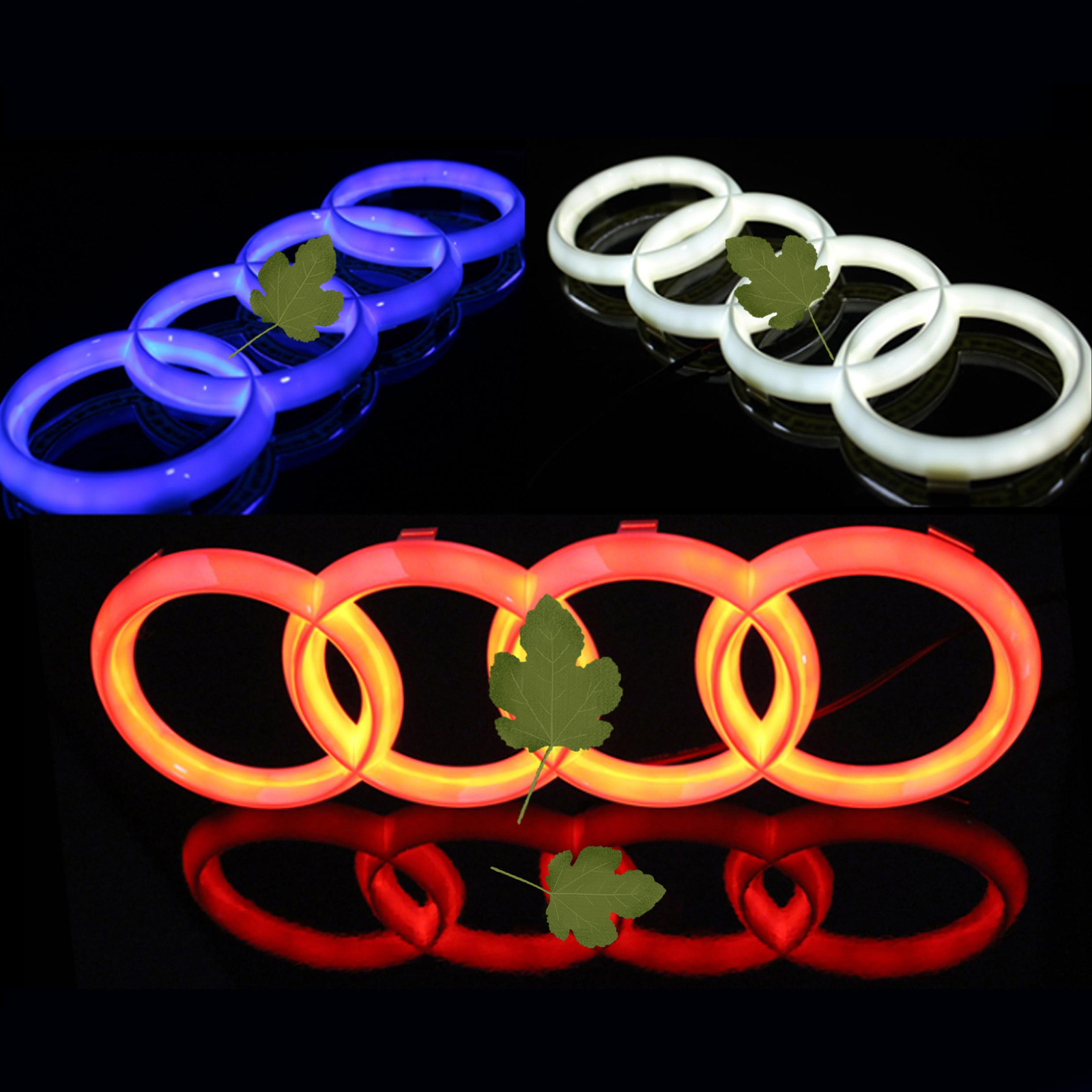 3D 4D 5D Car Logo  LED badge  Emblem sticker LED Car front car led emblem used for  A udi Q5 A3  rear decoration