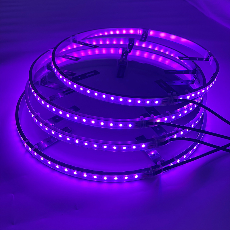 15.5 inch  single Row RGBW pure white Led Wheel Ring Lights app remote control IP68 wheel Rim Lights for Car Tire