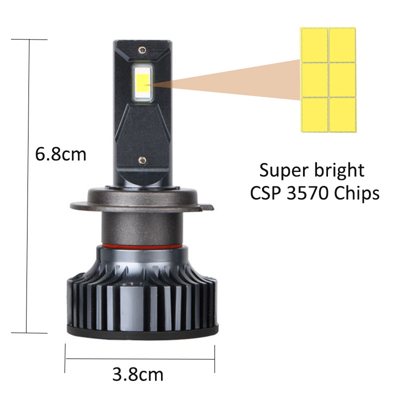 HONGCAR Customized headlight car K9 led headlight car headlamp with CSP chips  H1/H7/H8/H9/H11/9005/9006/9012