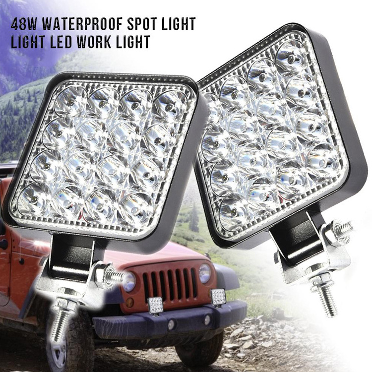 Mini Offroad LED Bar 12V 24V Square LED Work Light for Car Truct Boat Atv 4x4 Tractor 42W 48W Spotlight LED Light Bar