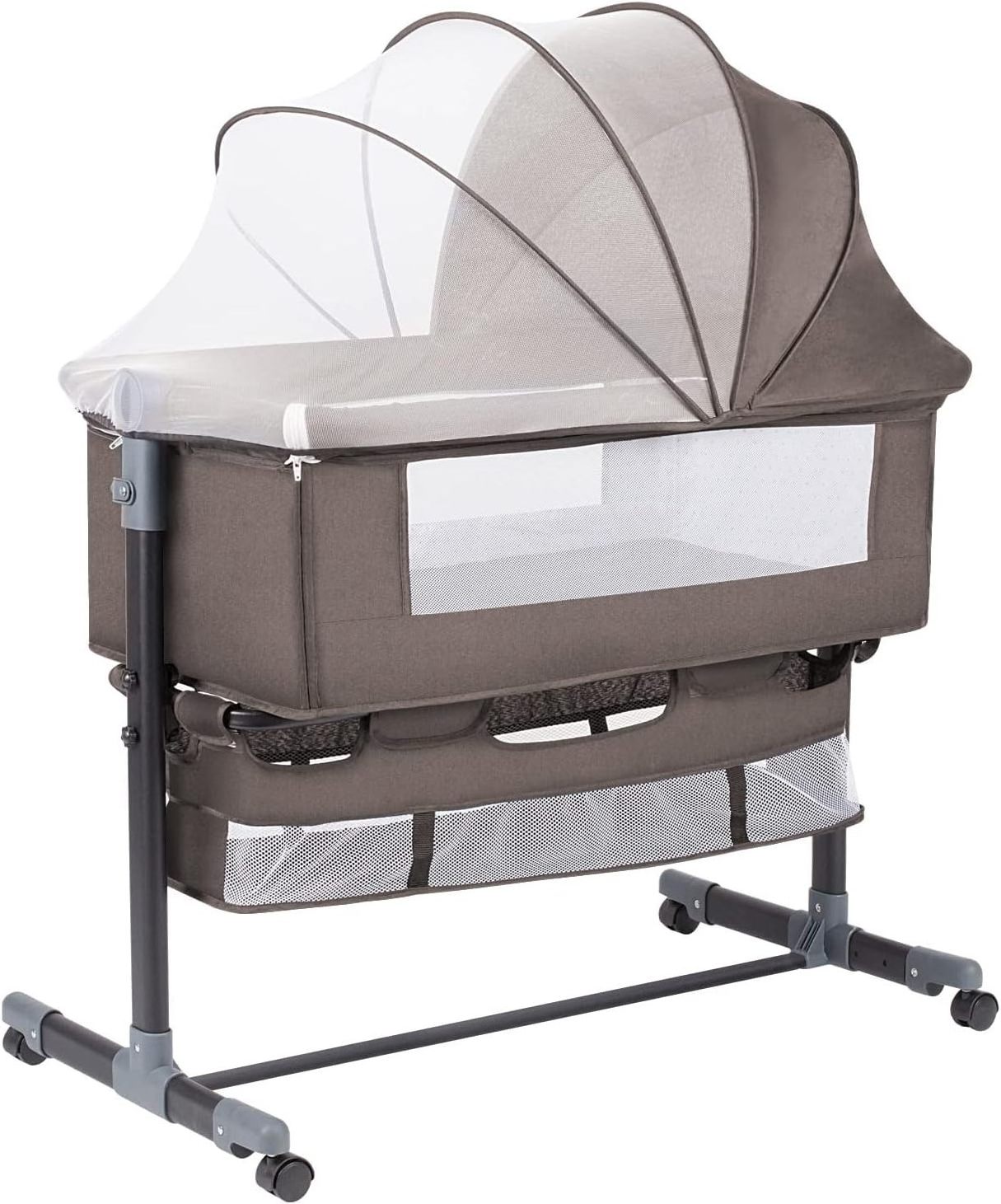 Portable Height Adjustment Breathable Mesh Cunas De Bebes Newborn Baby Bassinet Bedside Sleeper Crib With Storage Basket