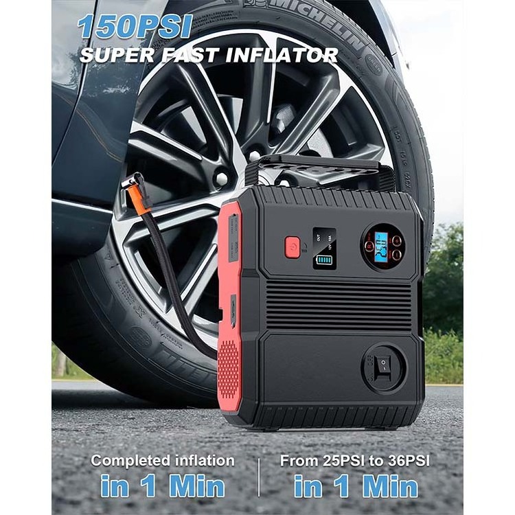 Quality Car Jump Starter Power Bank Car Portable Jump Starter And Air Compressor