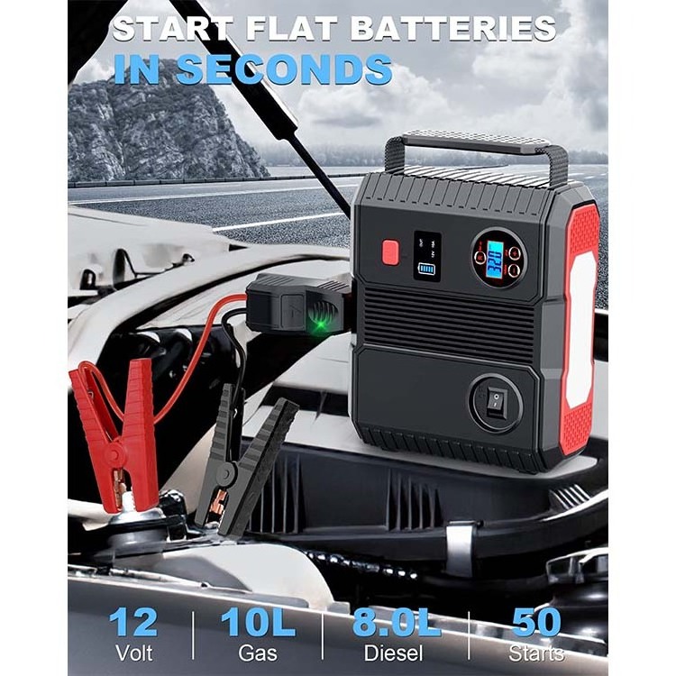 Quality Car Jump Starter Power Bank Car Portable Jump Starter And Air Compressor