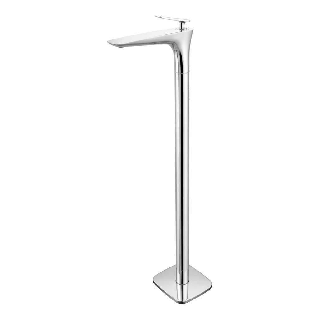 HANC Floor Mounted Free Standing Pedestal Basin Brass Faucet and Column Sink Mixer in White and Black Color Modern Contemporary