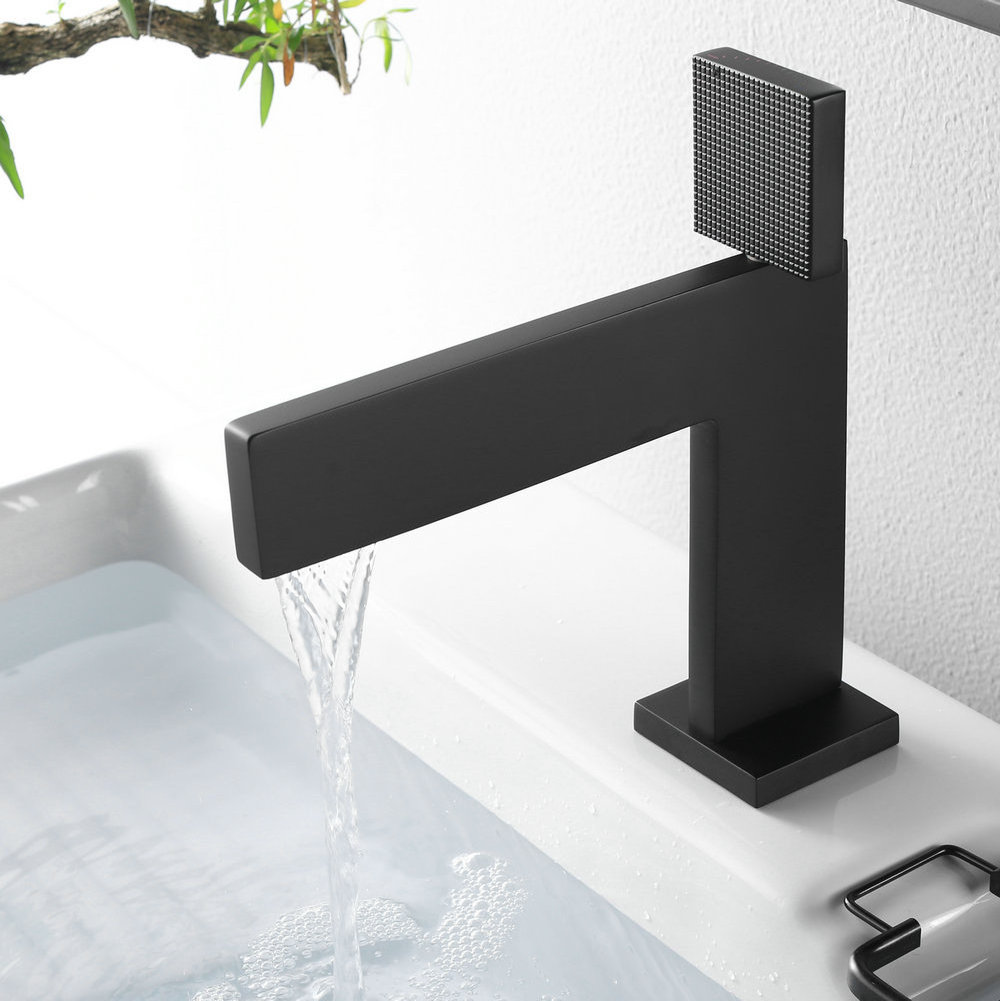 new product hot cold water gun metal grey waterfall bathroom mixer tap single handle brass vanity faucets