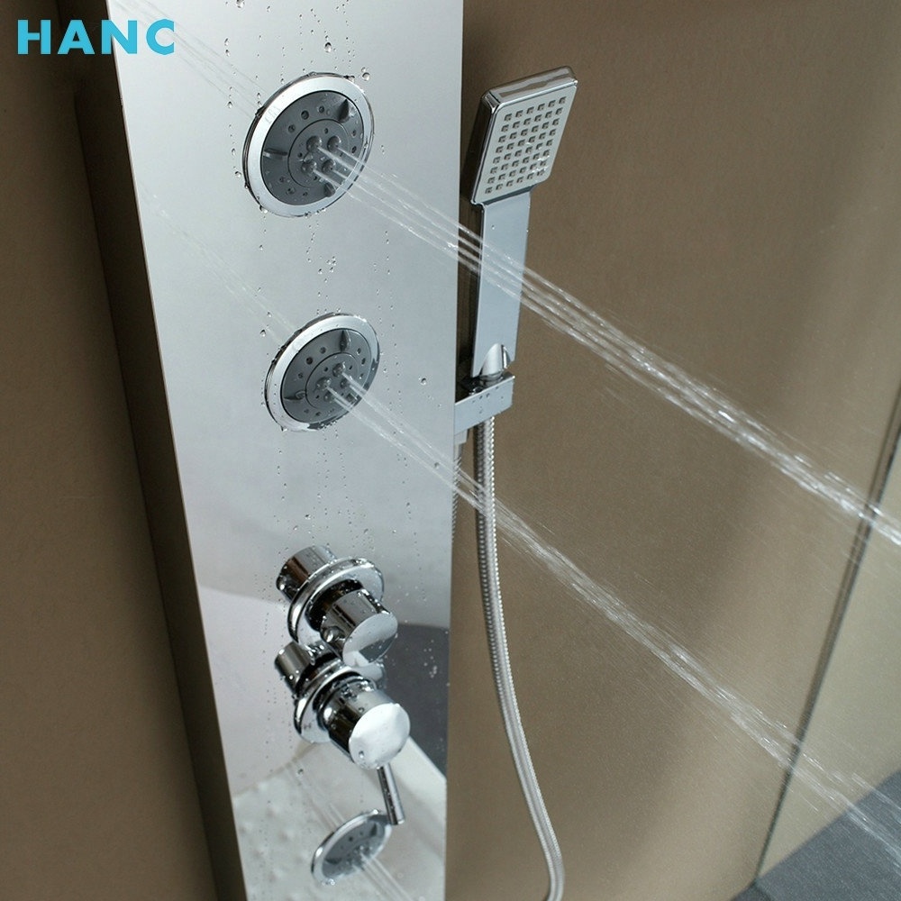 Foshan Factory 304SS Shower Panel Bathroom Wall Mounted UPC Rain Shower Faucet With Back Waterfall