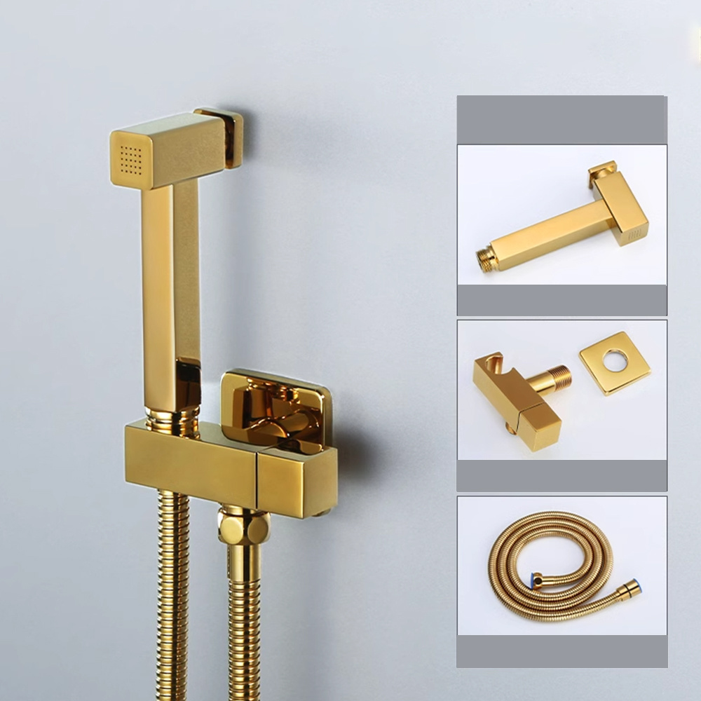 High quality wall mounted handheld brass bidet faucet for toilet shattaf diaper sprayer set