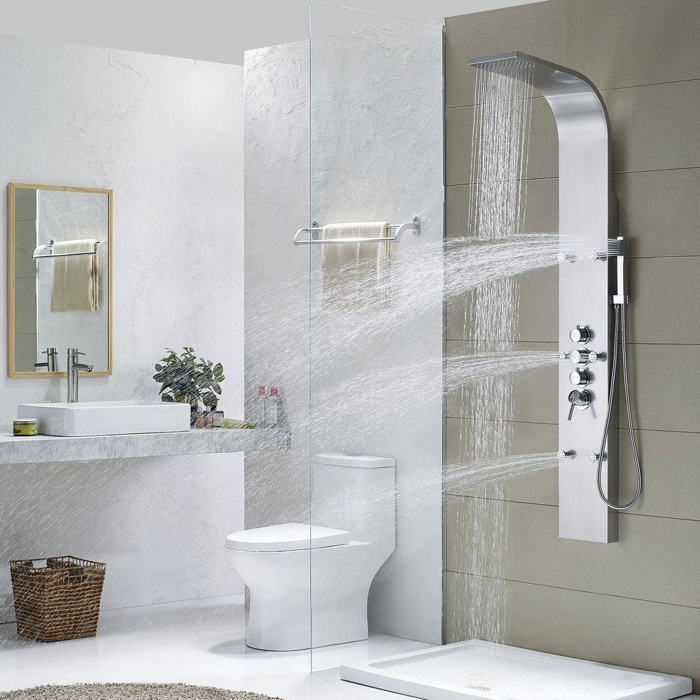 The Most Popular Stainless Steel L Shaped Shower Column Outdoor Special Design