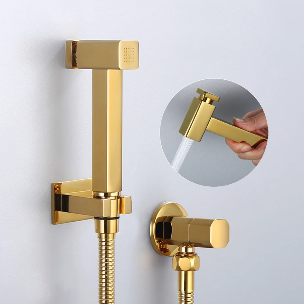 High quality wall mounted handheld brass bidet faucet for toilet shattaf diaper sprayer set