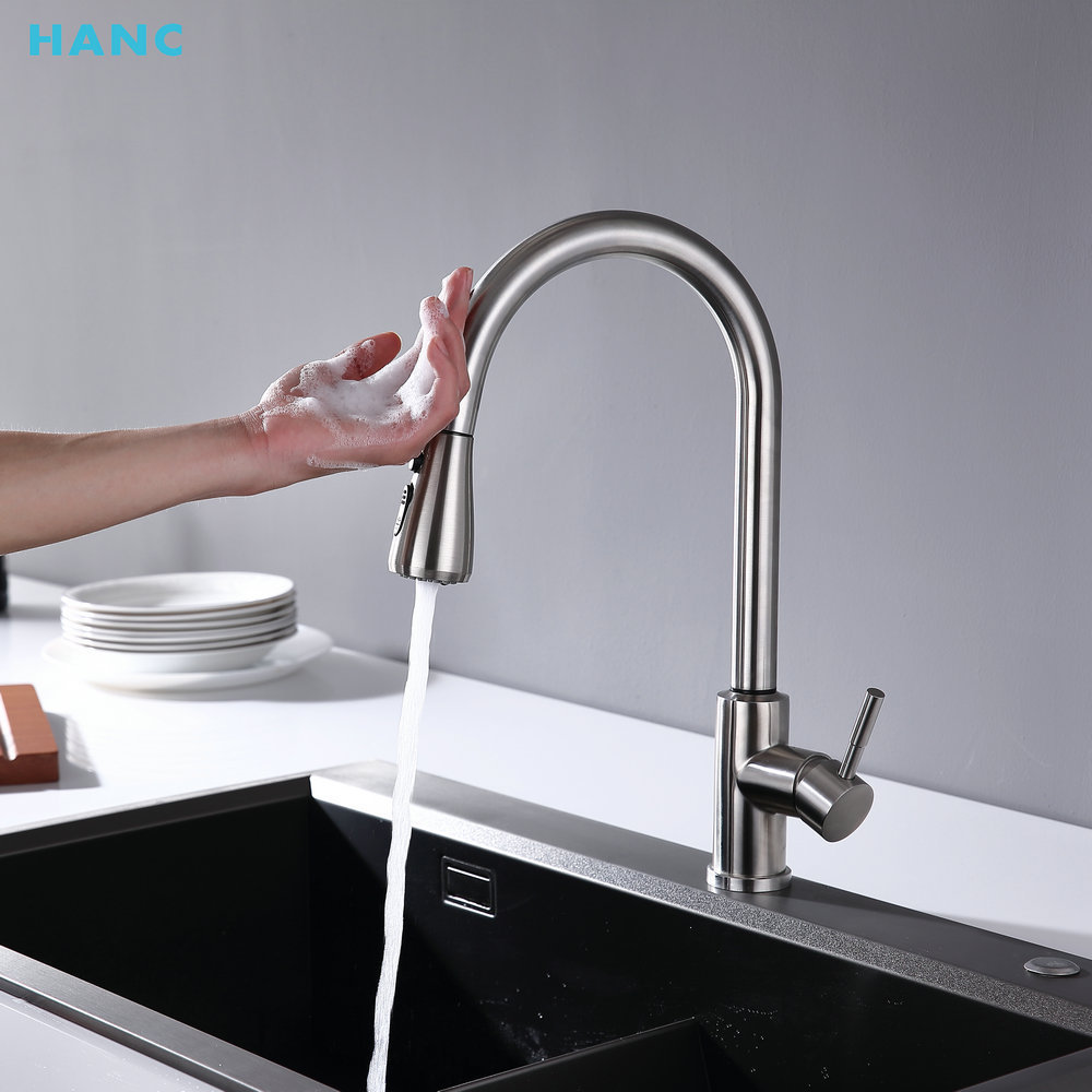 HANC Bathroom Touch Control Sensor Kitchen Sink Faucet Hot And Cold 304 Stainless Steel Kitchen Mixer