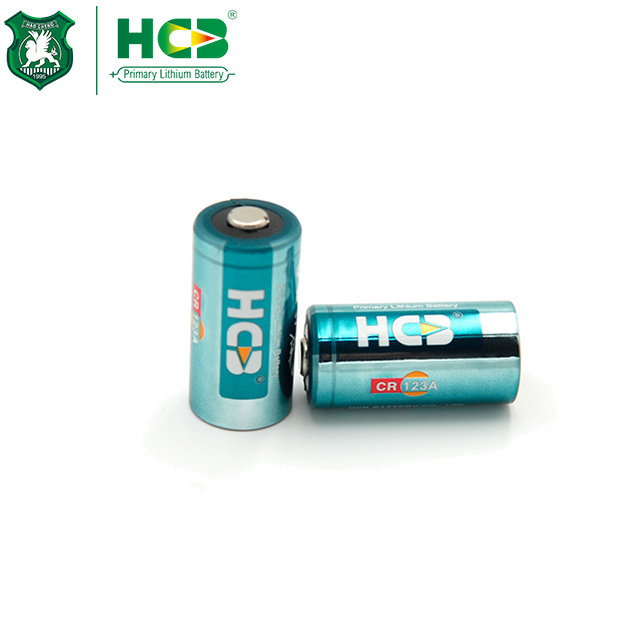 HCB OEM Wholesale 1700mAh 3v CR123a LiMnO2 Lithium Primary Battery Non Rechargeable 10 Years Wireless Smoke Detector 3 v Battery