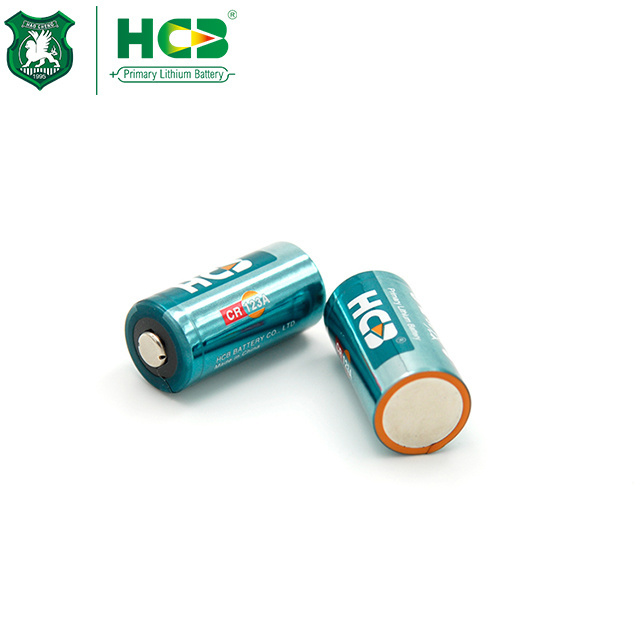 HCB OEM Wholesale 1700mAh 3v CR123a LiMnO2 Lithium Primary Battery Non Rechargeable 10 Years Wireless Smoke Detector 3 v Battery