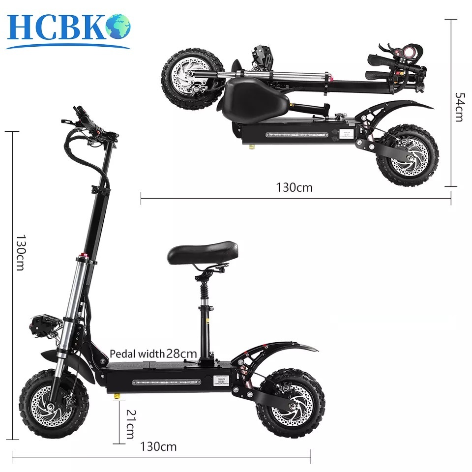 60v 6000w Escooter 38ah Samsung battery 11 inch foldable off-road fat tire electric scooter for adults