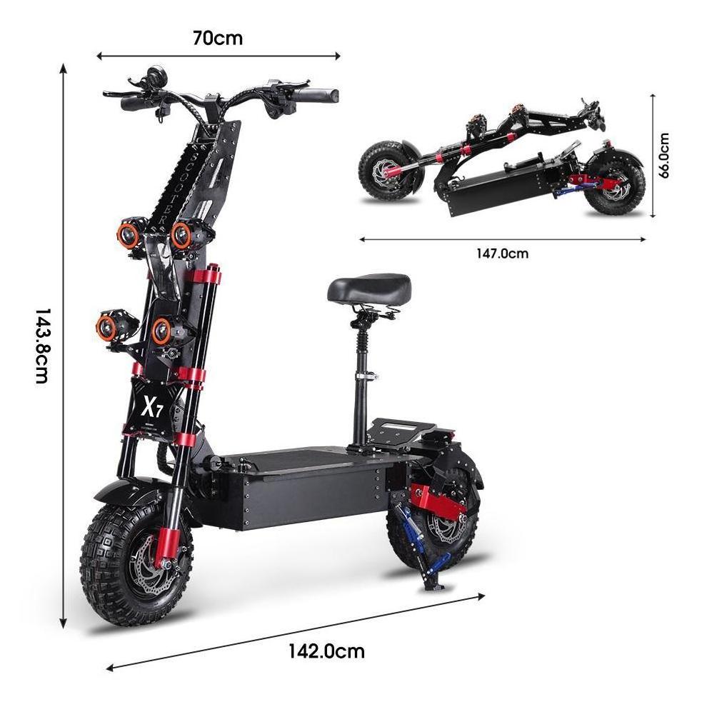 Fast Shipping  8000w  10000w  72V70Ah Adult Two Wheel 14 Inch Electric Scooter Dual Motor Powerful Adult E Scooter With Seat