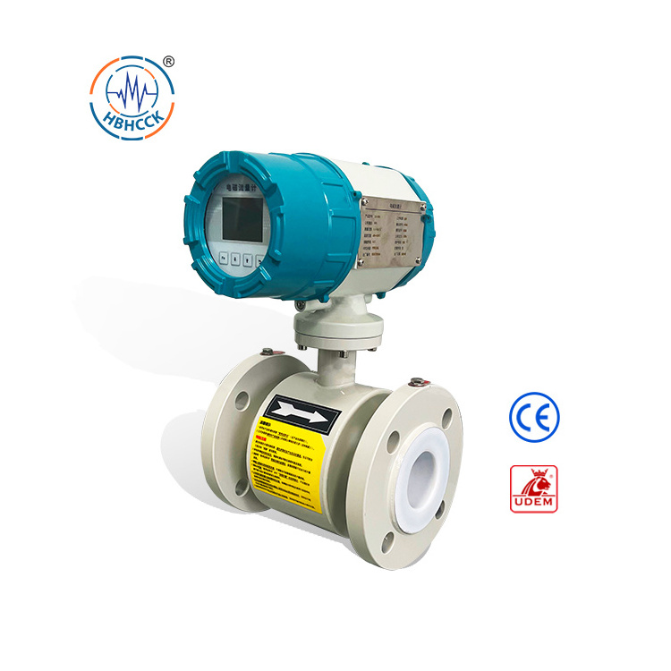 industrial PTFE lined digital flowmeter 3-3000mm DN50 electromagnetic flow meter for beverage chemical fluid slurry oil sewage