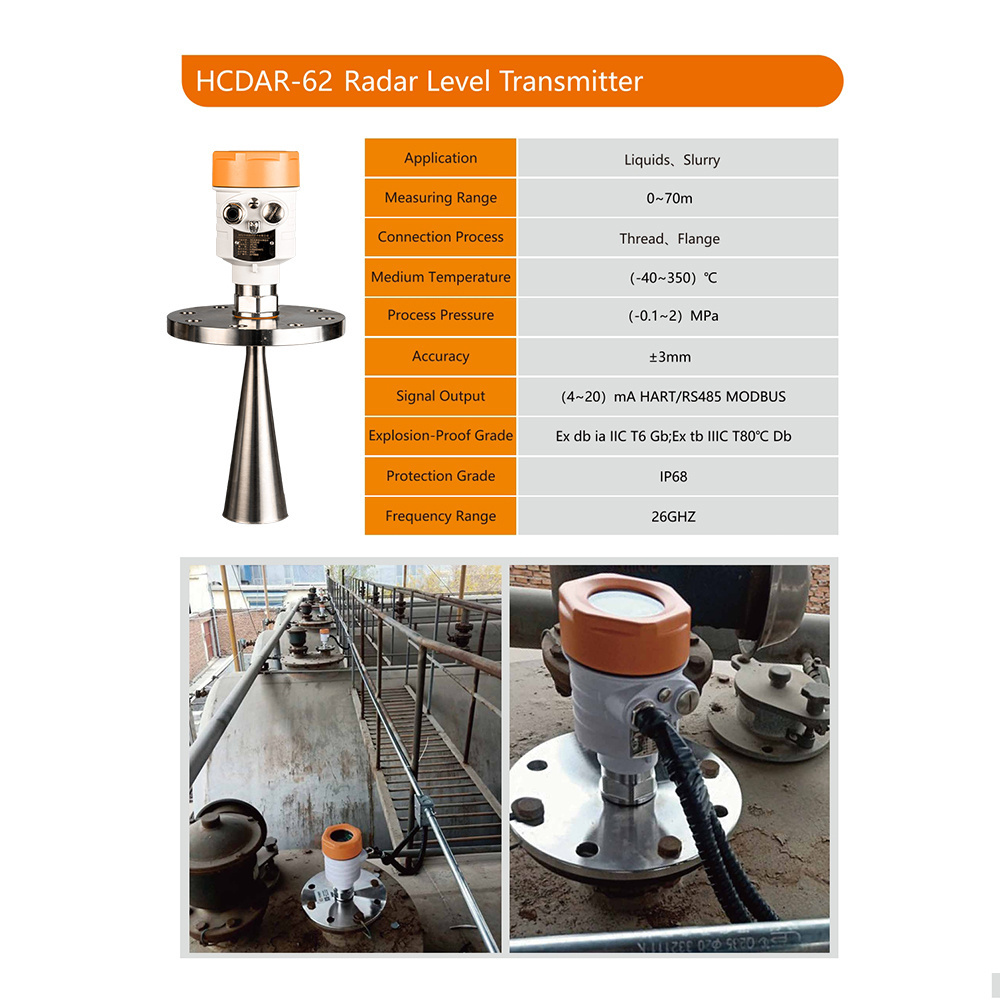 HCCK Fuel Tank Radar Level Transmitter Stirring Chemical Industrial Liquid  Level Sensor Measurement for diesel and petrol tanks