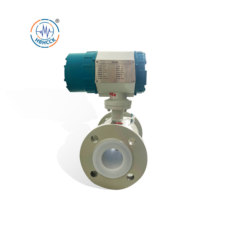 industrial PTFE lined digital flowmeter 3-3000mm DN50 electromagnetic flow meter for beverage chemical fluid slurry oil sewage