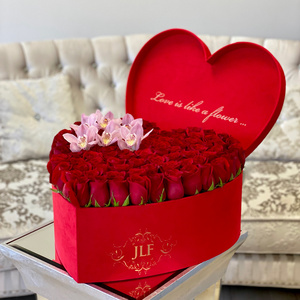 luxury i love you mom flower bouquets saint valentines Mother's day shape heart box chocolate package gift box