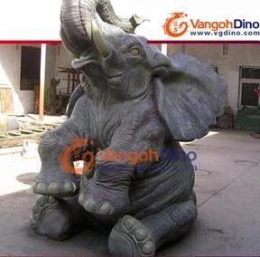 Animatronic Models Theme Garden Park Decoration Realistic Cute Elephant Statues