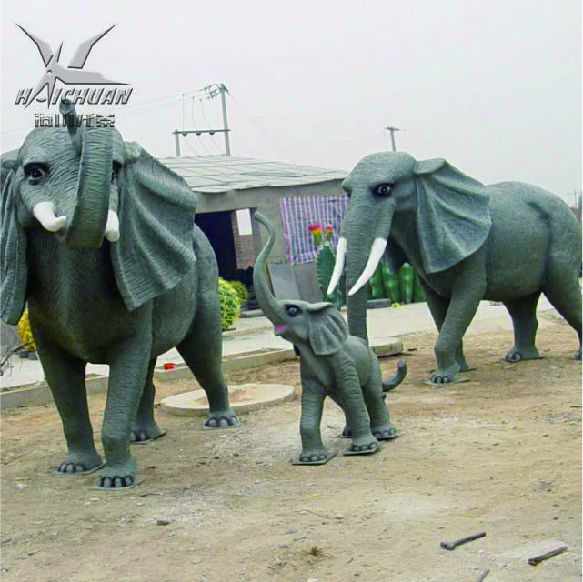 Animatronic Models Theme Garden Park Decoration Realistic Cute Elephant Statues