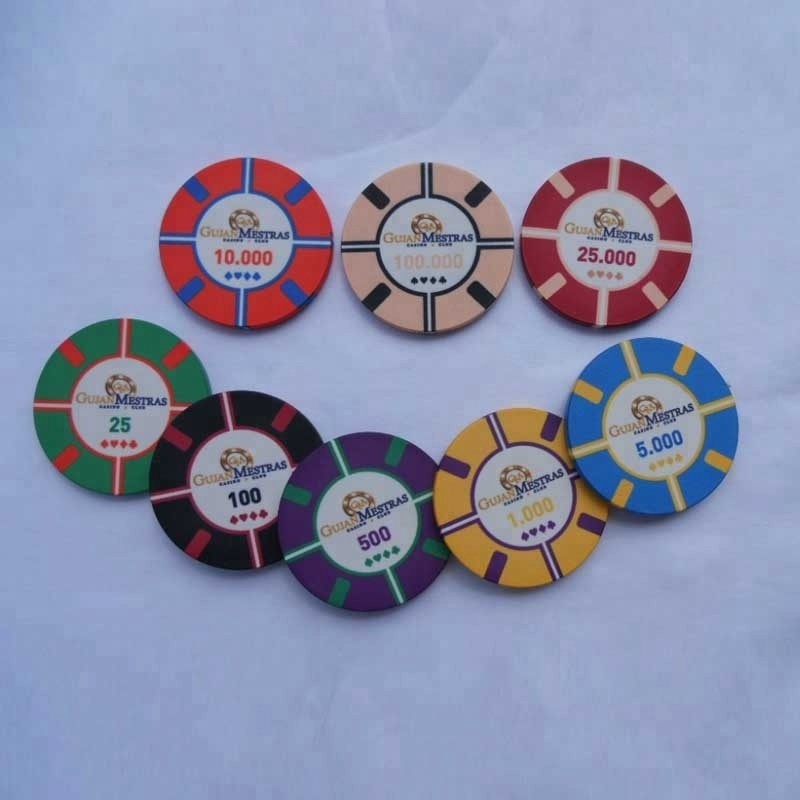 ceramic poker chip for heat transfer printing