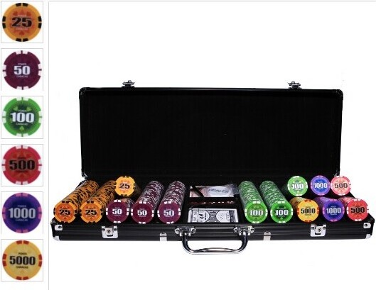 Professional casino poker chips set 500 chips in poker box