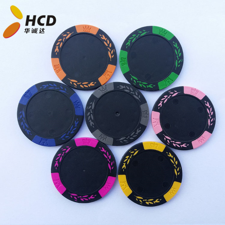 blank casino poker chips with your sticker logo Wheat leaves casino chips