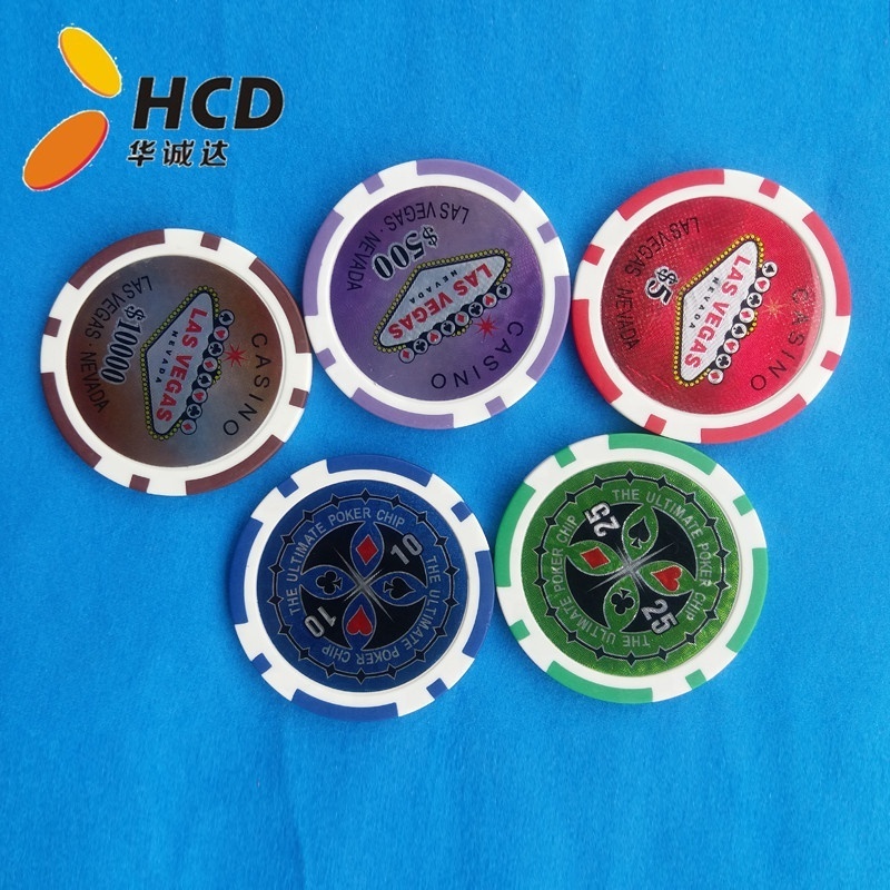 cheapest poker chip with frosted sticker, fashionable token with your logo,coupous gift chip