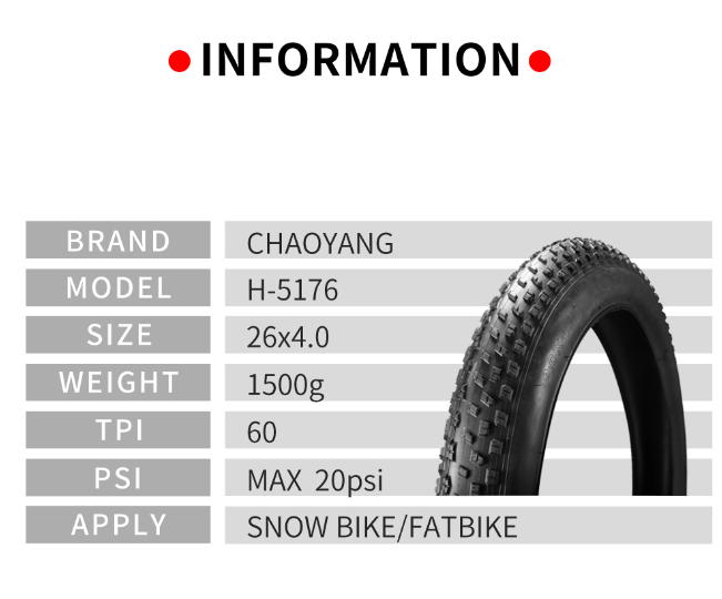 Wholesale CHAOYANG 20 x 4/26 x 4 Fat Bike Tyres Snowmobile Beach Tires manufactures