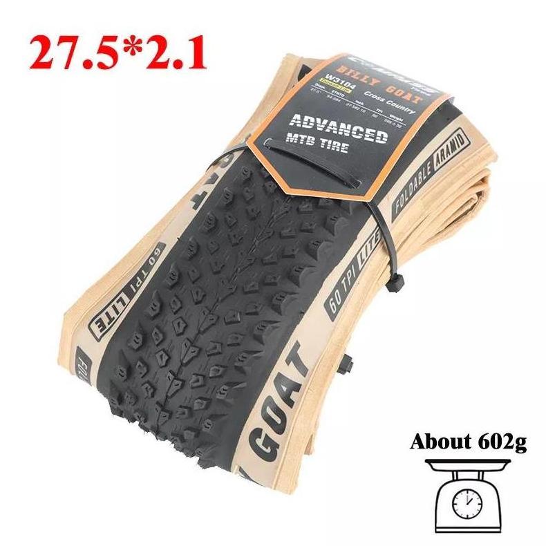 Wenda Wear Resistant Folding Tire 27.5/29*2.1 2.25 Bike Tyre for Road Yellow Skinwall 60TPI Tires