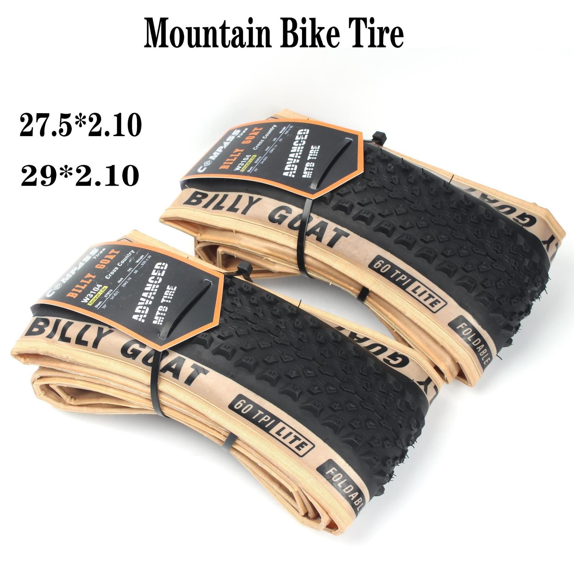 Wanda Bike Collapsible Tire Yellow 60 TPI 27.5/29* 2.1 Folding Puncture-proof Tyre for Mountain