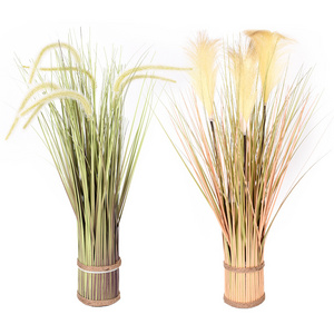 Indoor living room decor dogtail onion grass bonsai artificial green bristlegrass plant in pots