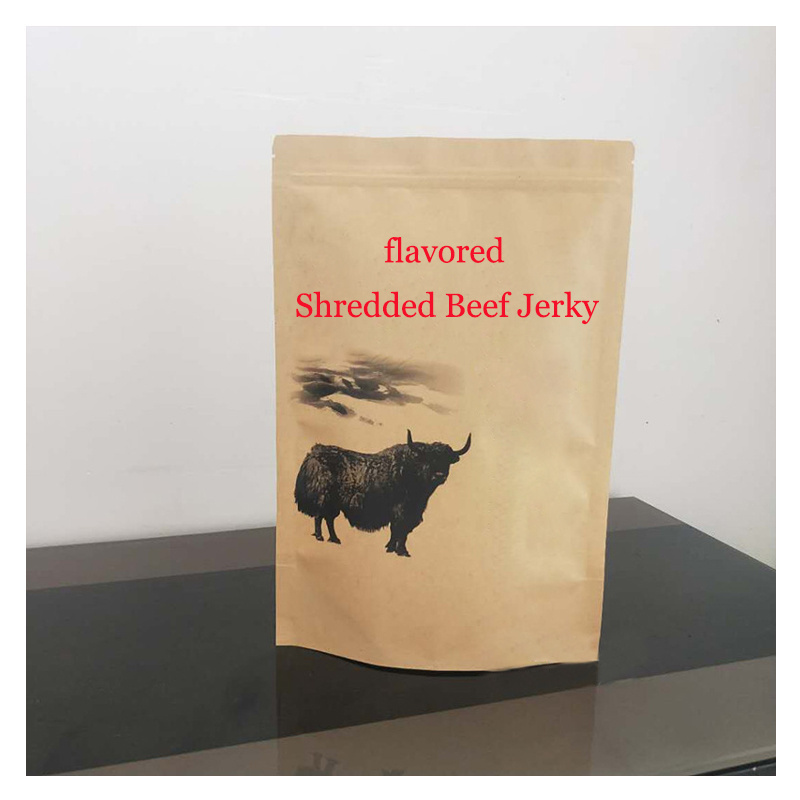 Digital printing moisture proof stand up paper packaging with tear notch for jerky and snack dry food resealable zipper