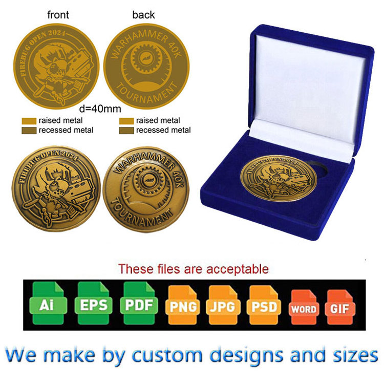 Metal Coins and Custom Enamel Challenge Coins Velvet Presentation Boxes